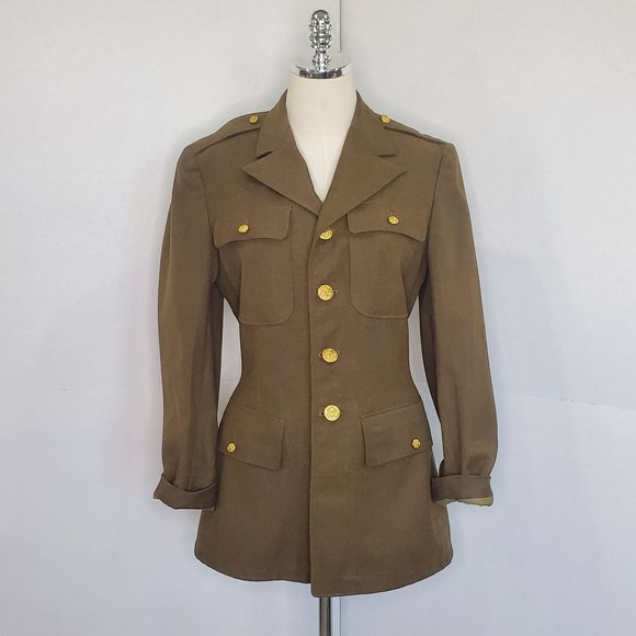 Vintage WW2 Army Jacket with Gold Buttons